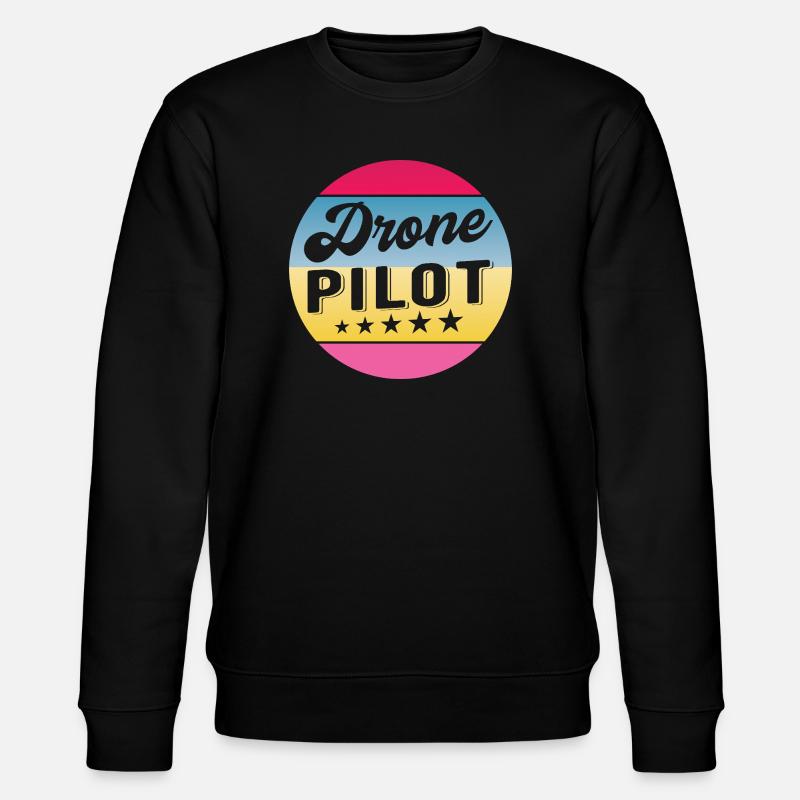 Drone Pilot Drohnenpilot Gradient Badge - Stanley/Stella CHANGER Unisex Organic Sweatshirt - black