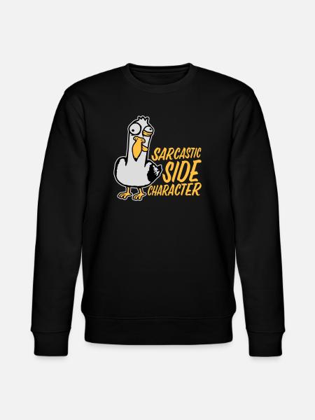 Crazy Seagull Sarcastic Side Character Funny - Stanley/Stella CHANGER Unisex Organic Sweatshirt - black