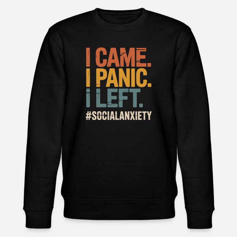 Introverted Problem Funny Social Freak - Stanley/Stella CHANGER Unisex Organic Sweatshirt - black