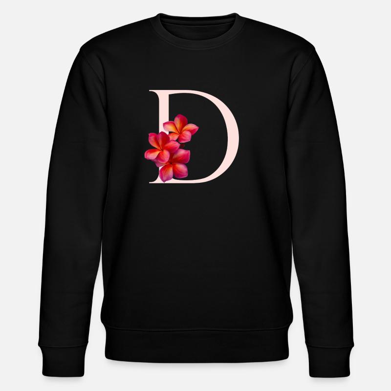 Monogramme D avec Frangipani - Sweat bio CHANGER Stanley/Stella Unisexe - noir