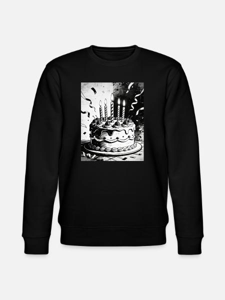 Monochrome Birthday Cake Candles - Stanley/Stella CHANGER Unisex Organic Sweatshirt - black