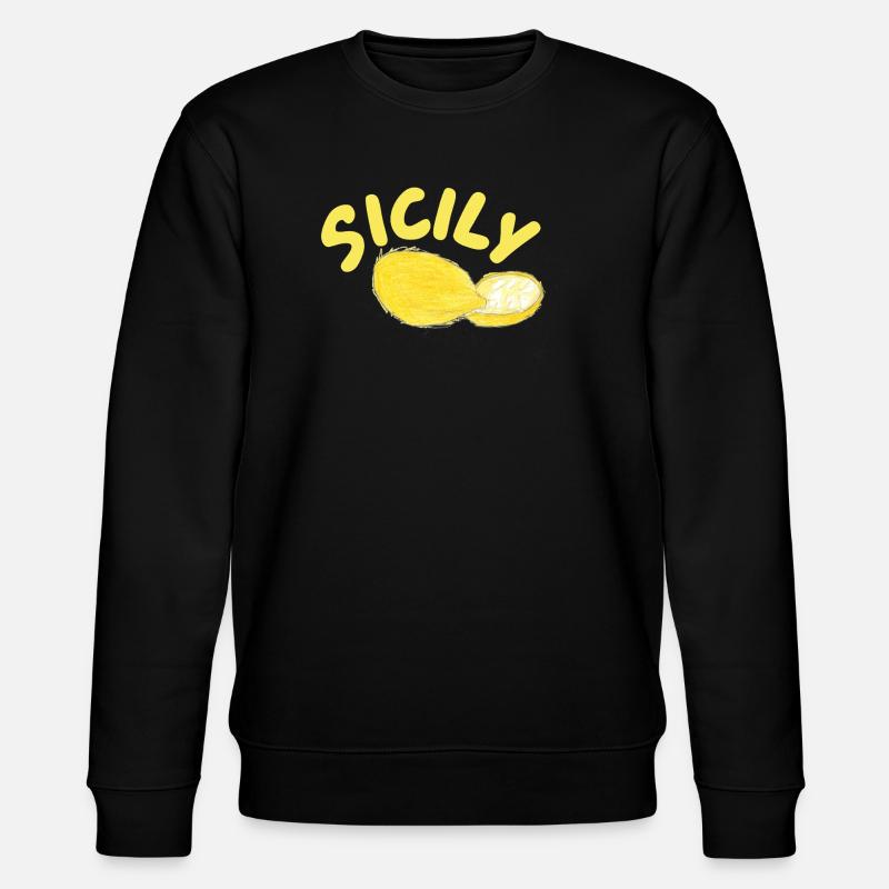 Sicily Zitronen Illustration - Sicily - Stanley/Stella Unisex Bio-Sweatshirt CHANGER  - Schwarz
