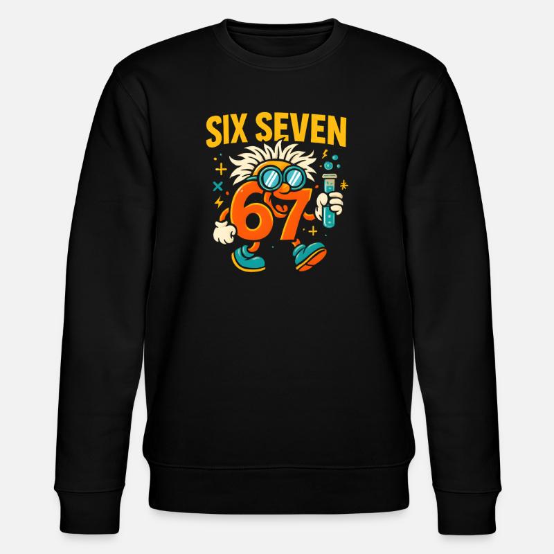 Six Seven 67 Science Humor Nerd Gaveidé - Stanley/Stella økologisk unisex-sweatshirt CHANGER - sort