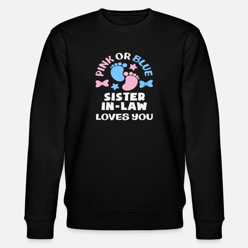 Pink Oder Blau Stiefschwester Gender Reveal - Stanley/Stella Unisex Bio-Sweatshirt CHANGER  - Schwarz