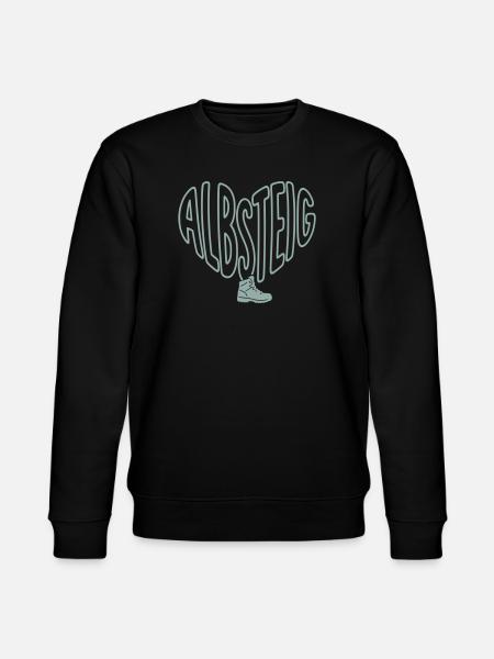 Albsteig heart with hiking boots - Stanley/Stella CHANGER Unisex Organic Sweatshirt - black