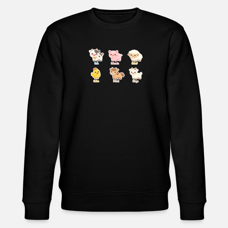 Kuschelige Tierfreunde Stickerset - Stanley/Stella Unisex Bio-Sweatshirt CHANGER  - Schwarz