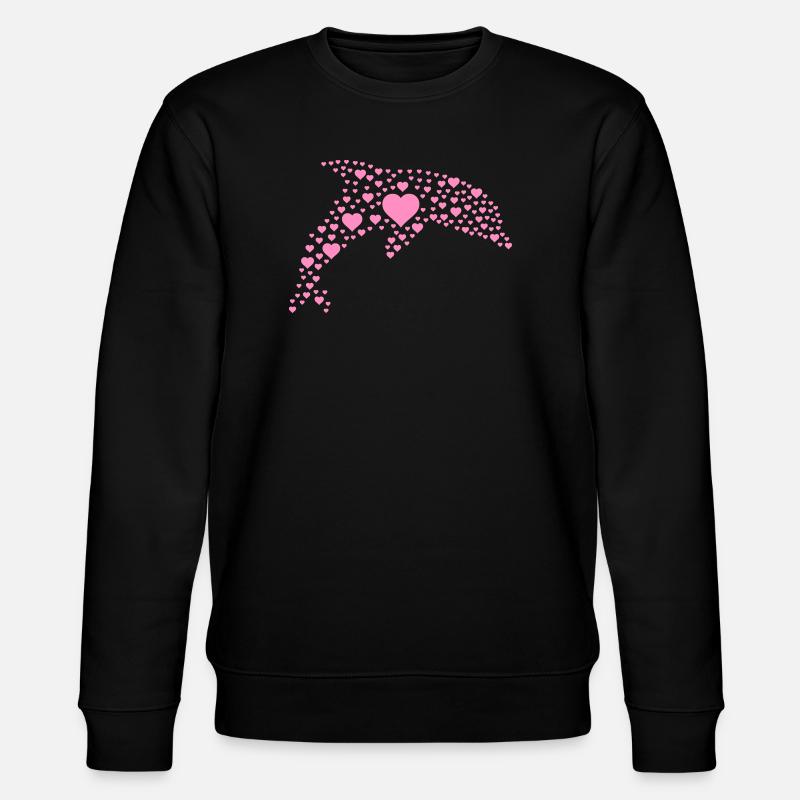Dauphin au petit cœur - Sweat bio CHANGER Stanley/Stella Unisexe - noir