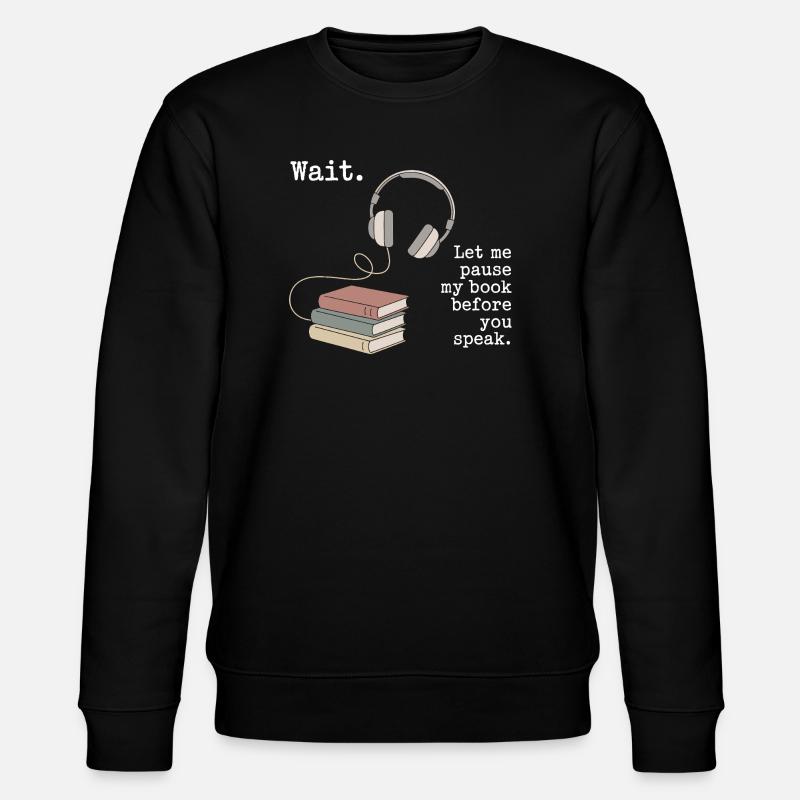 Hörbuch Kopfhörer Bücher - Stanley/Stella Unisex Bio-Sweatshirt CHANGER  - Schwarz