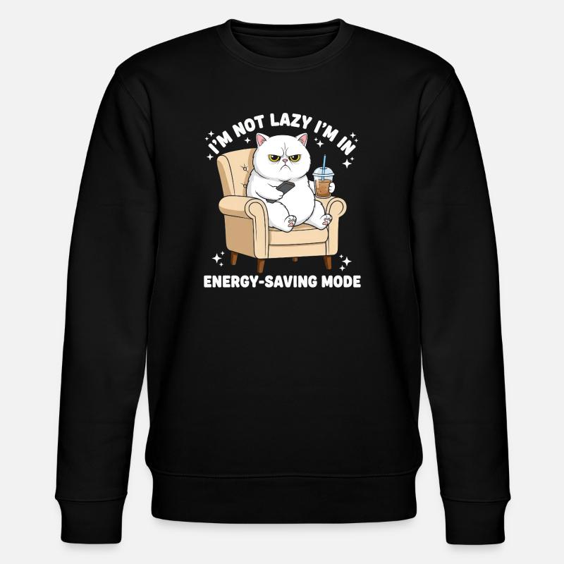 Cat energy saving mode - Stanley/Stella CHANGER Unisex Organic Sweatshirt - black