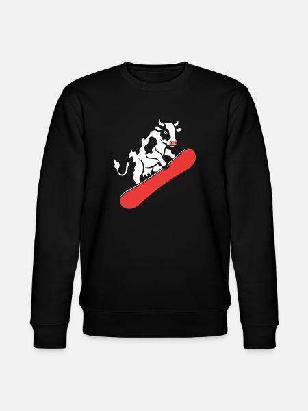 Cow on skateboard - Stanley/Stella CHANGER Unisex Organic Sweatshirt - black