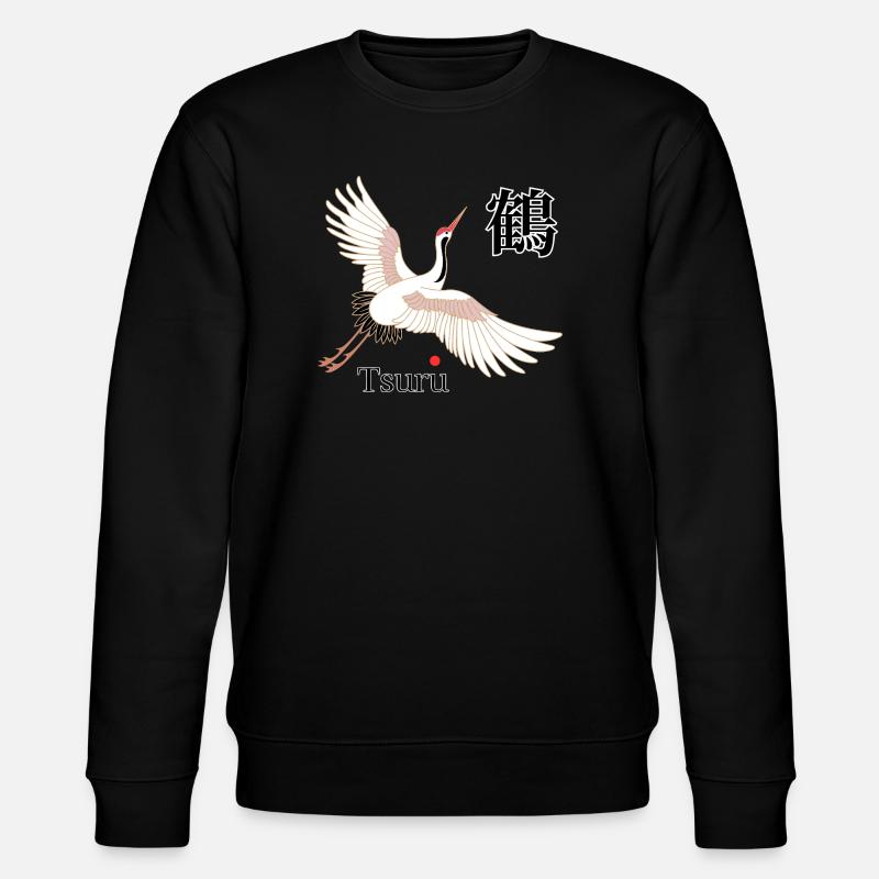 Tsuru Flugkunst Kanji - Stanley/Stella Unisex Bio-Sweatshirt CHANGER  - Schwarz