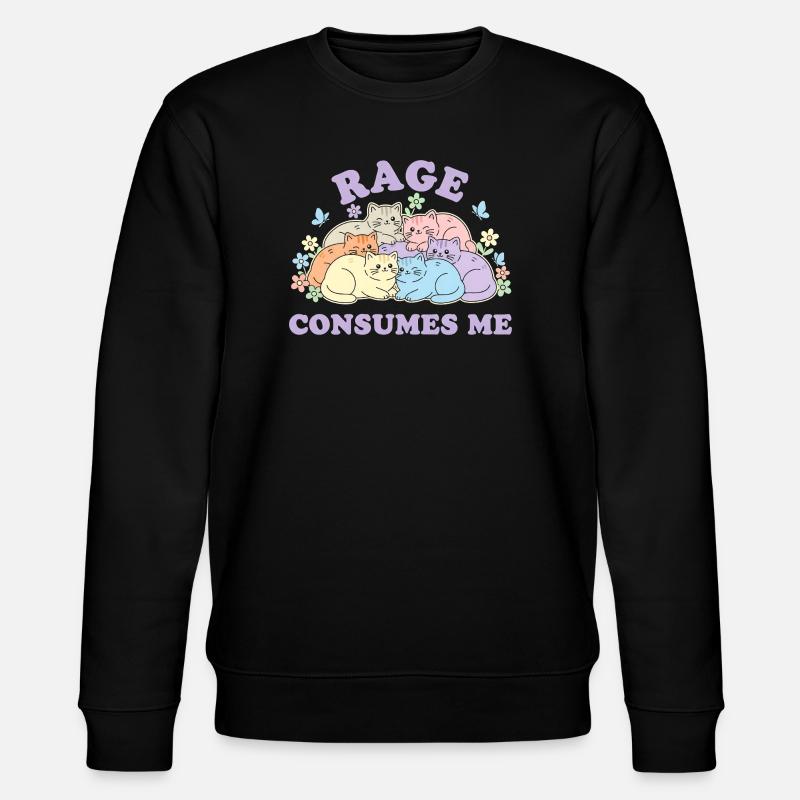 Pastel Cats Cuddly Cloud - Stanley/Stella CHANGER Unisex Organic Sweatshirt - black