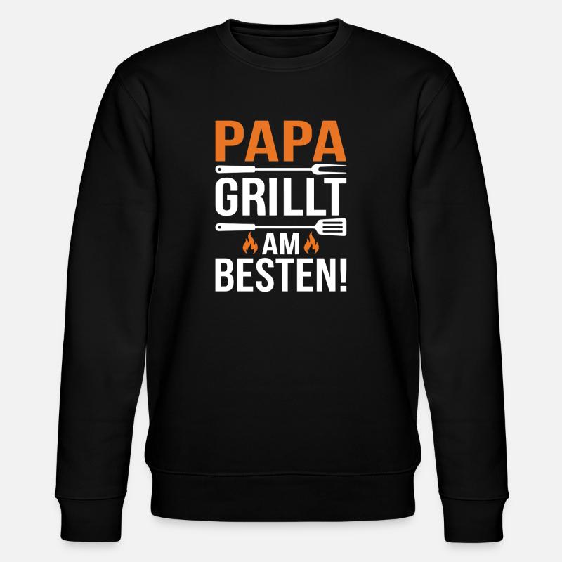Papa Grillt Am Besten - Stanley/Stella Unisex Bio-Sweatshirt CHANGER - Schwarz