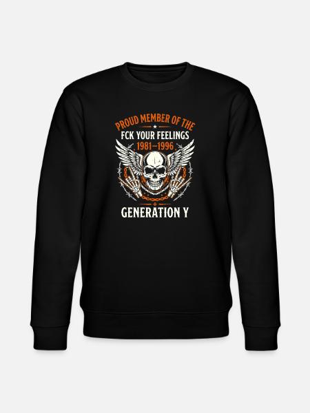Gen Y Skull Wings 1981-1996 - Stanley/Stella CHANGER Unisex Organic Sweatshirt - black