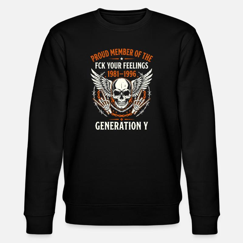 Gen Y Skull Wings 1981-1996 - Stanley/Stella CHANGER Unisex Organic Sweatshirt - black