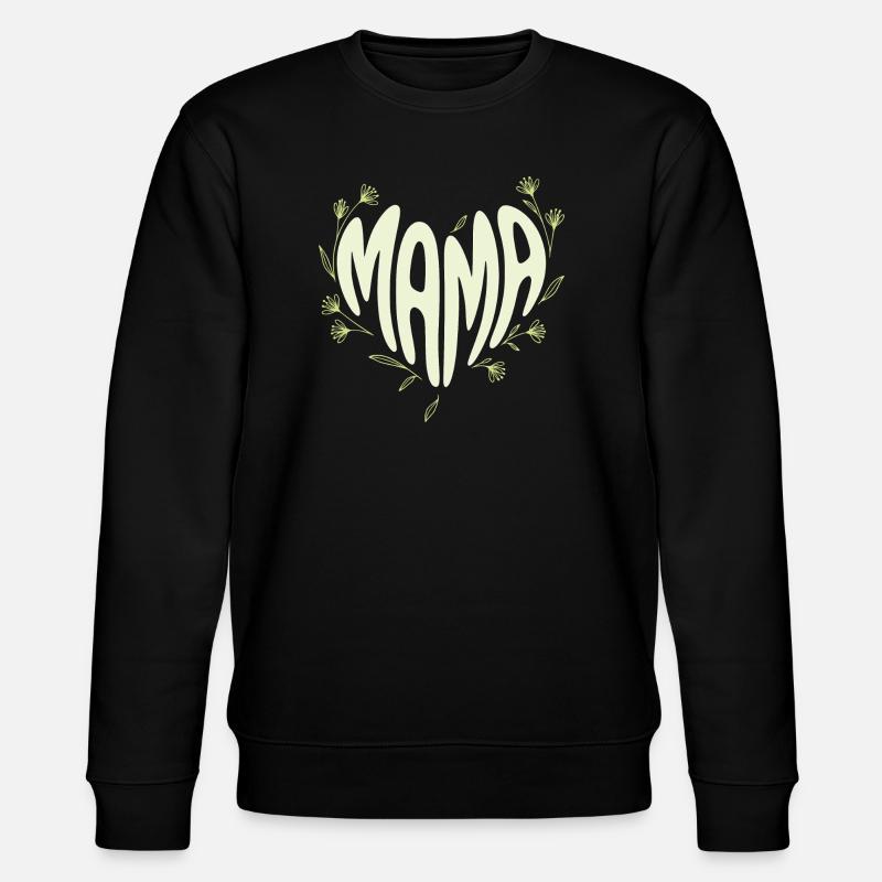 Mama Blütenherz - Stanley/Stella Unisex Bio-Sweatshirt CHANGER - Schwarz