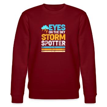 Meteorologie Meteorologe Wetter - Stanley/Stella Unisex Bio-Sweatshirt CHANGER  - Burgunderrot - Vorne - Nik (191cm) & Marisol (170cm)