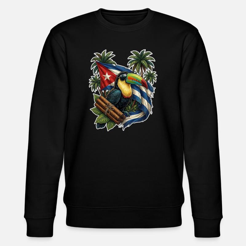 Kuba Tukan Zigarre - Stanley/Stella Unisex Bio-Sweatshirt CHANGER  - Schwarz