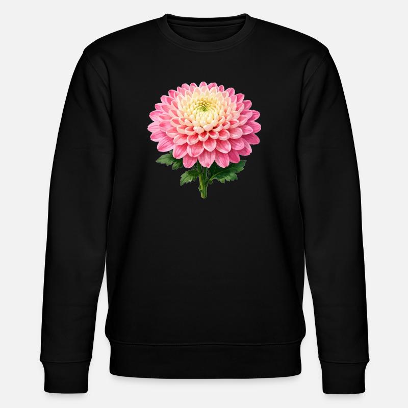 Pink Chrysanthemum Bloom - Stanley/Stella CHANGER Unisex Organic Sweatshirt - black