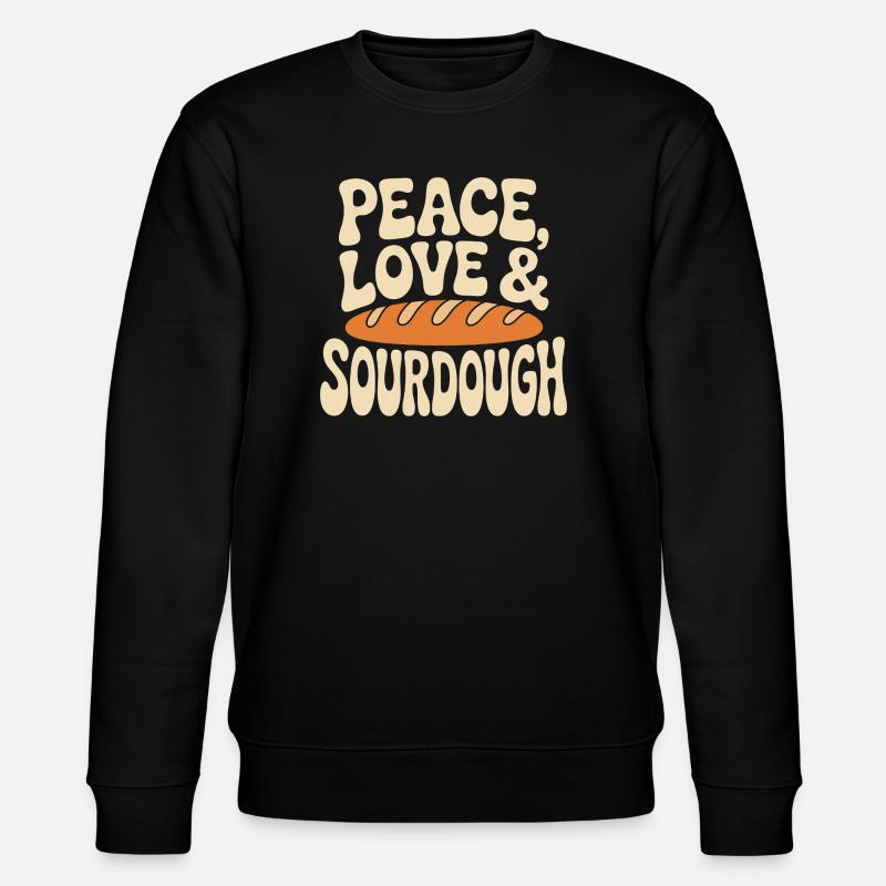 Frieden, Liebe & Sauerteig - Stanley/Stella Unisex Bio-Sweatshirt CHANGER  - Schwarz
