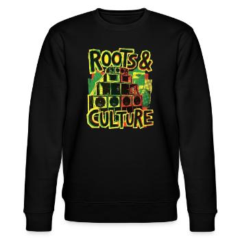 Roots Reggae Dub - Stanley/Stella Unisex Bio-Sweatshirt CHANGER  - Schwarz - Vorne - Nik (191cm) & Marisol (170cm)