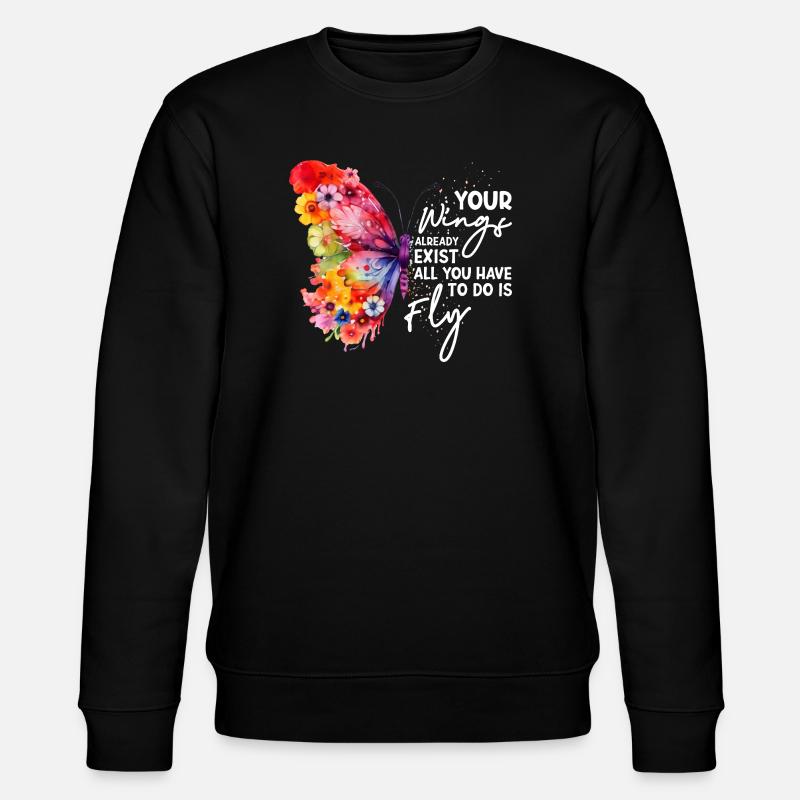 Graphique inspirant de fan papillon - Sweat bio CHANGER Stanley/Stella Unisexe - noir