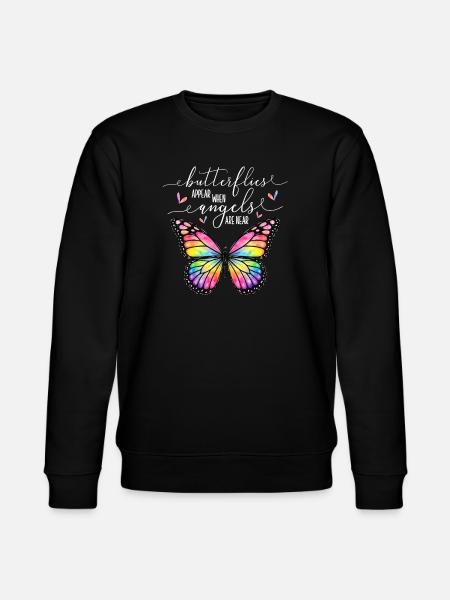 Inspiring butterfly fan graphic - Stanley/Stella CHANGER Unisex Organic Sweatshirt - black