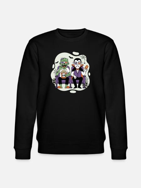 Vampir und Zombie Kinoabend - Stanley/Stella Unisex Bio-Sweatshirt CHANGER  - Schwarz