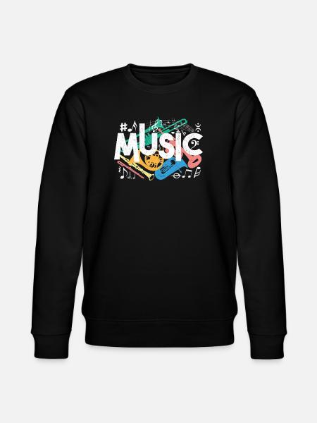 Farbenfrohe Musikmotive - Stanley/Stella Unisex Bio-Sweatshirt CHANGER  - Schwarz