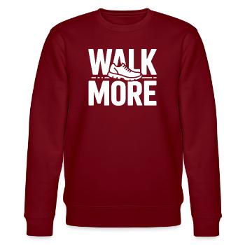 Walk More 10000 Schritte - Stanley/Stella Unisex Bio-Sweatshirt CHANGER  - Burgunderrot - Vorne - Nik (191cm) & Marisol (170cm)