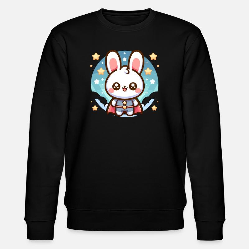 Helden Häschen Superheld Kaninchen - Stanley/Stella Unisex Bio-Sweatshirt CHANGER  - Schwarz