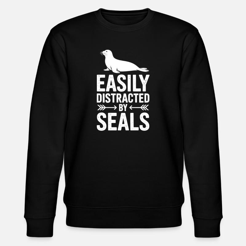Robben Sprüche Robben Lustiges Robben Geschenk - Stanley/Stella Unisex Bio-Sweatshirt CHANGER  - Schwarz