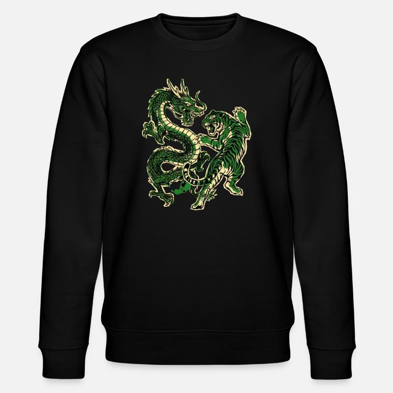 Chinesischer Drache Tiger - Stanley/Stella Unisex Bio-Sweatshirt CHANGER  - Schwarz