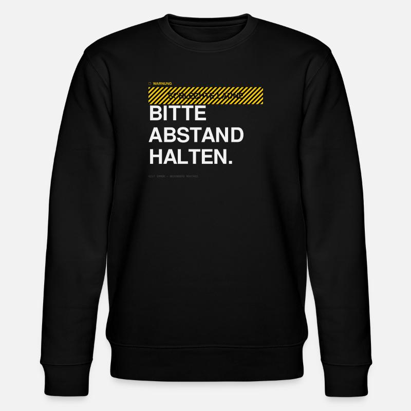 BITTE ABSTAND HALTEN Warnhinweis - Stanley/Stella Unisex Bio-Sweatshirt CHANGER - Schwarz