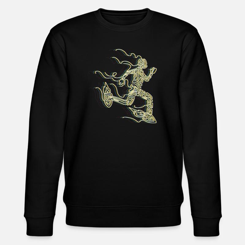 Stylized Rocket Runner - Stanley/Stella CHANGER Unisex Organic Sweatshirt - black