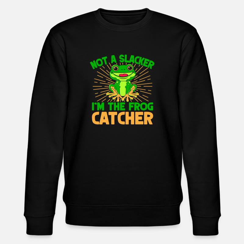 Frog Catcher Not A Slacker Frog - Stanley/Stella CHANGER Unisex Organic Sweatshirt - black