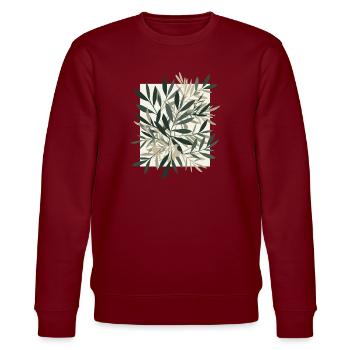 Blättertanz im Natur-Ton - Stanley/Stella Unisex Bio-Sweatshirt CHANGER  - Burgunderrot - Vorne - Nik (191cm) & Marisol (170cm)