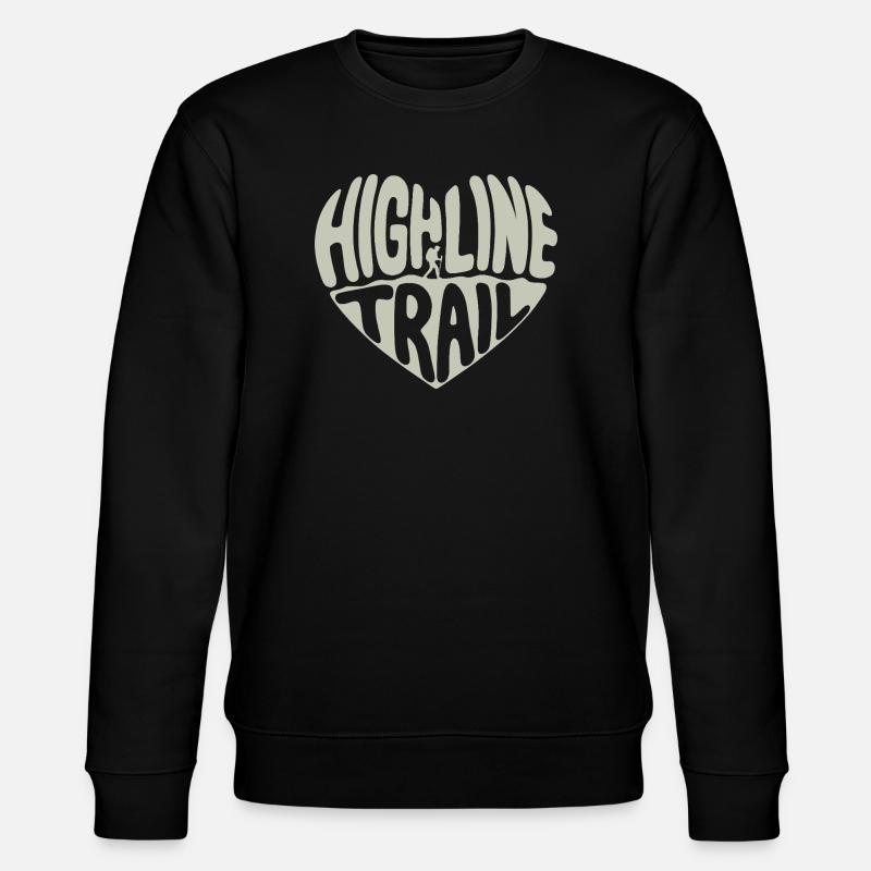 Highline Trail Herz - Stanley/Stella Unisex Bio-Sweatshirt CHANGER  - Schwarz