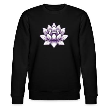 Yoga Lotus Blume - Stanley/Stella Unisex Bio-Sweatshirt CHANGER  - Schwarz - Vorne - Nik (191cm) & Marisol (170cm)