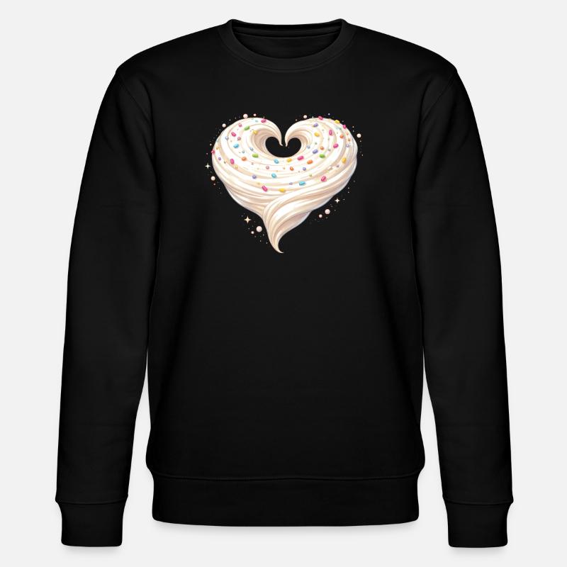 Cream Heart Bak-söt design - Ekologisk sweatshirt CHANGER unisex från Stanley/Stella - svart