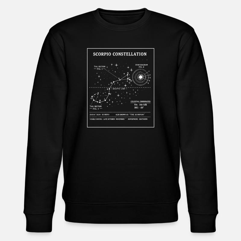 Skorpion-Sternbild-Blaupause - Stanley/Stella Unisex Bio-Sweatshirt CHANGER  - Schwarz
