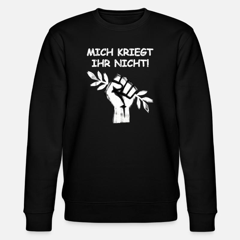 Gegen Krieg Für Frieden - Stanley/Stella Unisex Bio-Sweatshirt CHANGER  - Schwarz