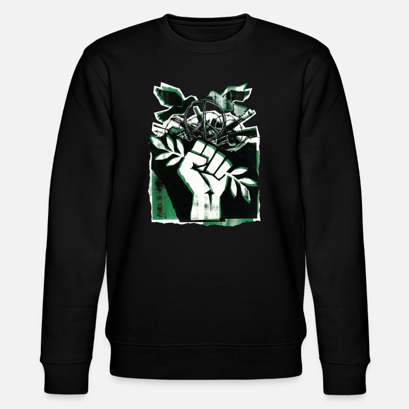 Gegen Krieg Frieden Faust - Stanley/Stella Unisex Bio-Sweatshirt CHANGER  - Schwarz
