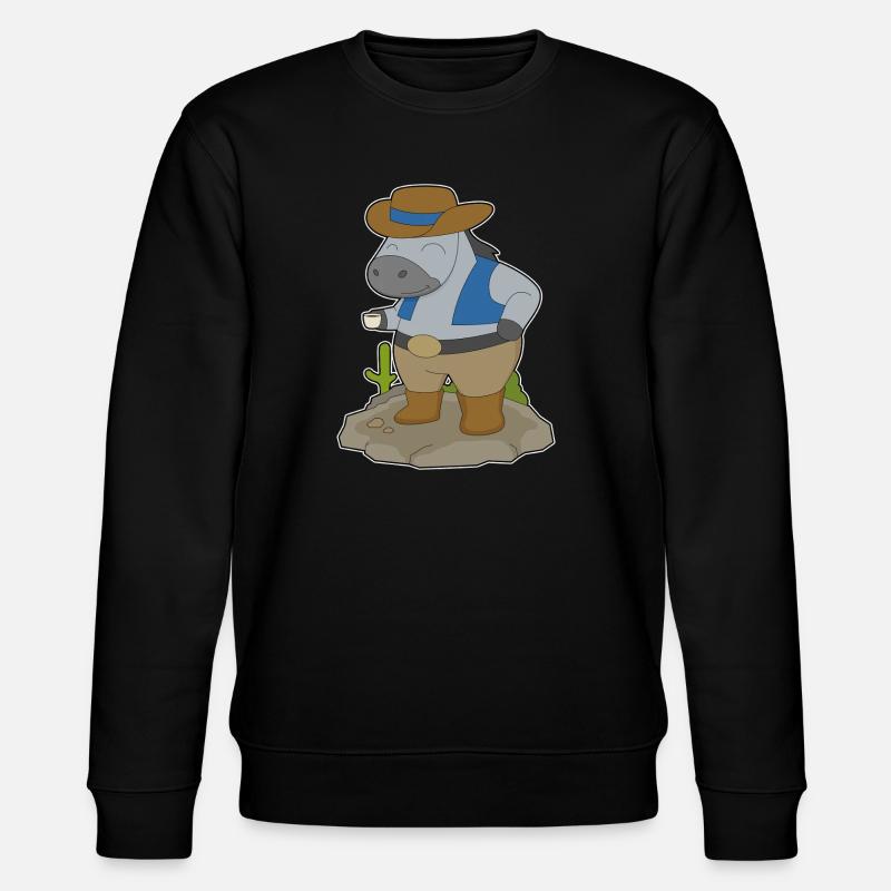 Pferd Cowboy Cowboyhut - Stanley/Stella Unisex Bio-Sweatshirt CHANGER  - Schwarz