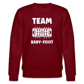 Équipe Baby-Foot - Sweat bio CHANGER Stanley/Stella Unisexe - bordeaux - Devant - Nik (191cm) & Marisol (170cm)