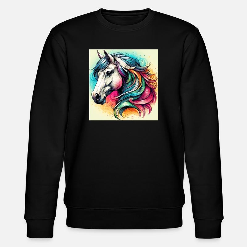 Pferd - Stanley/Stella Unisex Bio-Sweatshirt CHANGER  - Schwarz