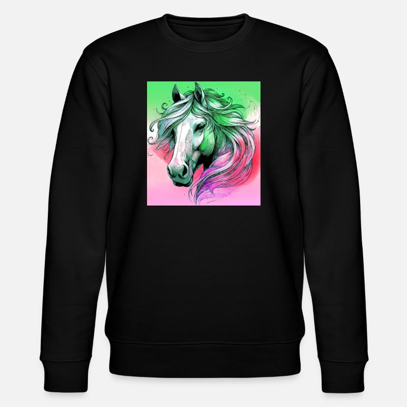 Pferd - Stanley/Stella Unisex Bio-Sweatshirt CHANGER  - Schwarz