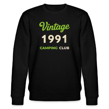Vintage 1991 – Camping Club Retro Birth Year - Stanley/Stella CHANGER Unisex Organic Sweatshirt - black - Front - Nik (191cm) & Marisol (170cm)
