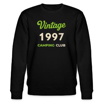 Vintage 1997 – Camping Club Retro Birth Year - Stanley/Stella CHANGER Unisex Organic Sweatshirt - black - Front - Nik (191cm) & Marisol (170cm)