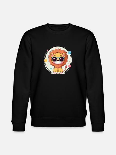 Cute Lion Sunglasses - Stanley/Stella CHANGER Unisex Organic Sweatshirt - black